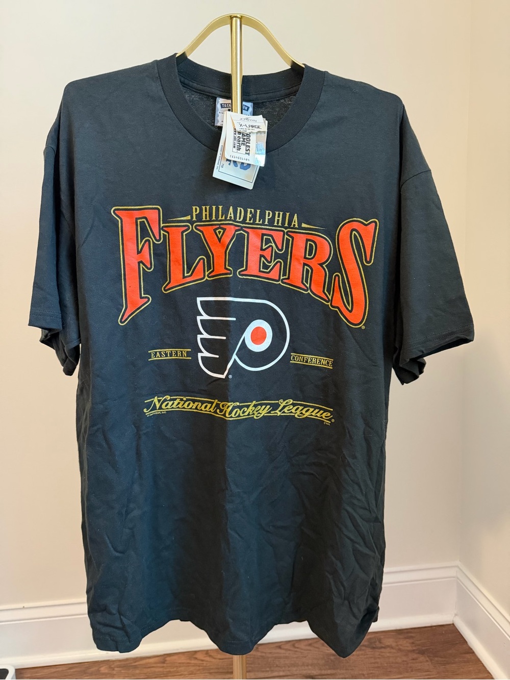 VTG Y2K LEE NWT Philadelphia Flyers Black Graphic Tee - Official NHL Shirt XL